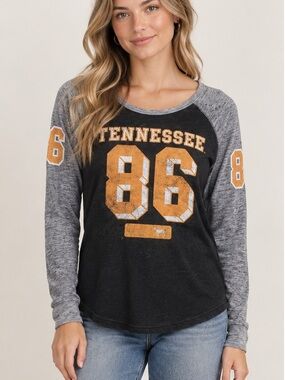 Victoria Secret PINK Tennessee Vols 86 Graphic Distressed Shirt Sz L Game Day